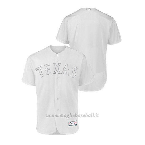 Maglia Baseball Hombre Texas Rangers 2019 Players Weekend Autentico Bianco